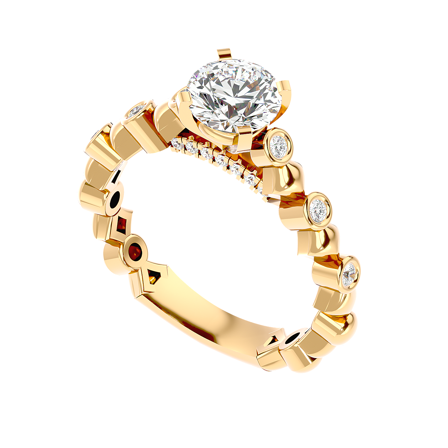 Blase 60 Pointer Round Lab Diamond Ring